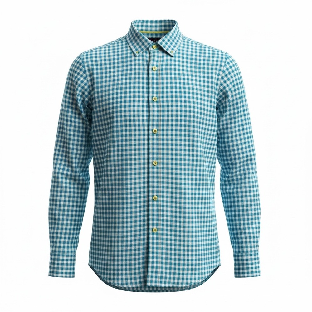 Robert Graham Flip Cuff Gingham Button Up Knowledge Wisdom Truth Slim Fit XL